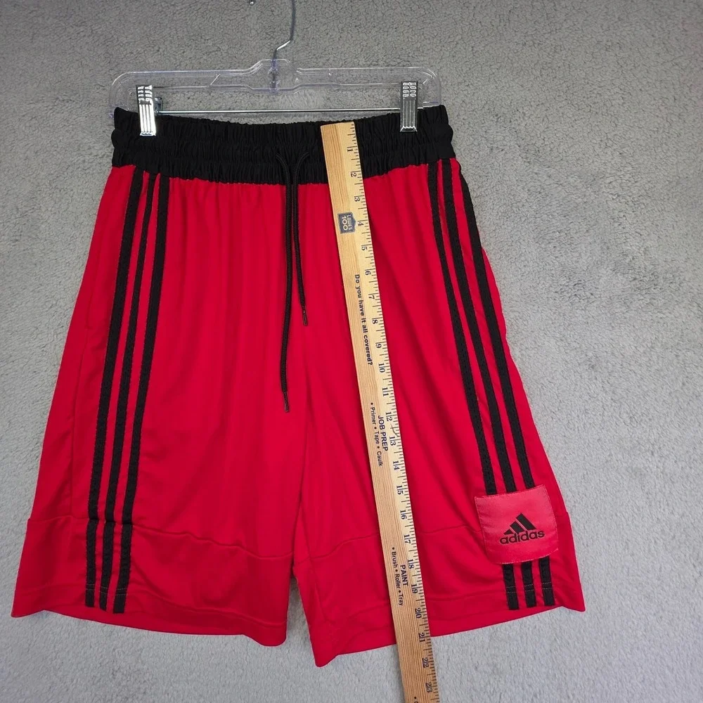 Adidas Basketball Club Shorts‎ Mens M Red Relaxed Baggy Three Stripes Sports